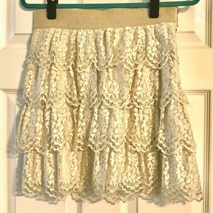 Ann Taylor Tiered Lace Mini Skirt